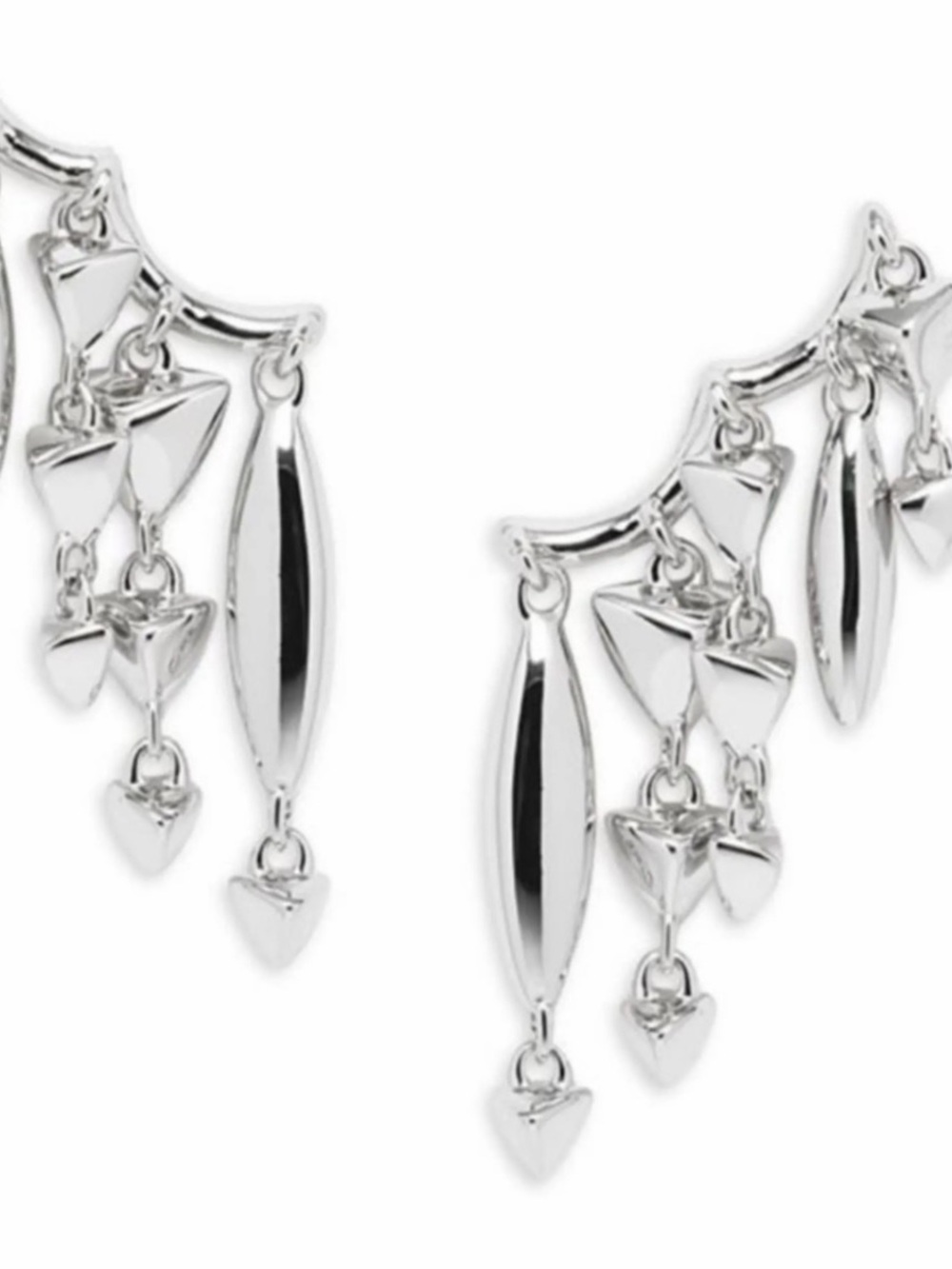 Discontinued Kendra Scott Quinn Rhodium Plated Fringe Climber Earrings